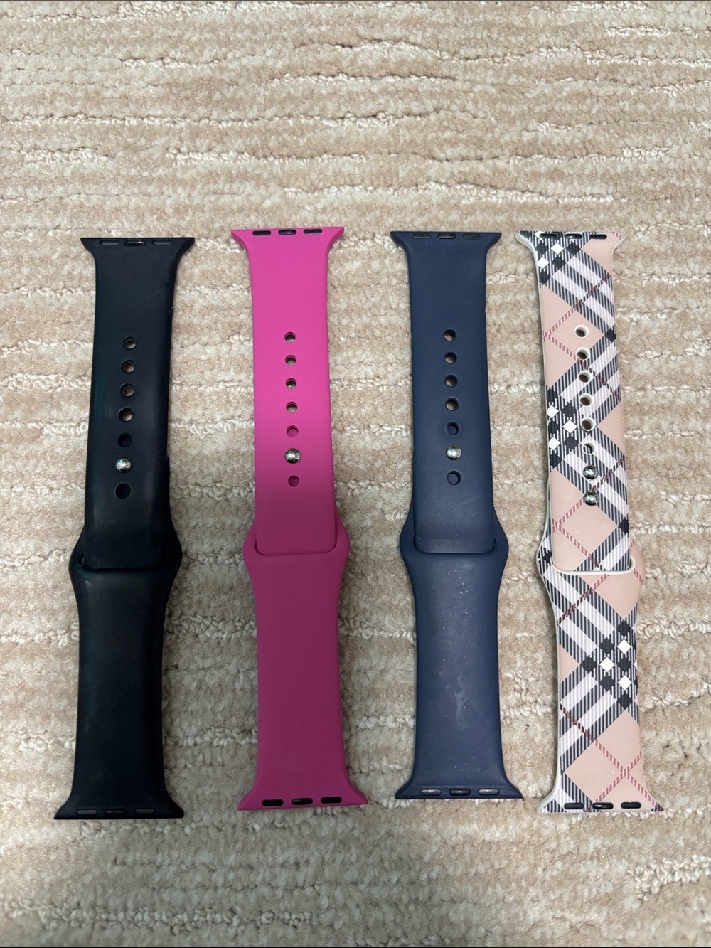 Apple Watch Bands 38mm Black, Pink, Navy, Tan Plaid